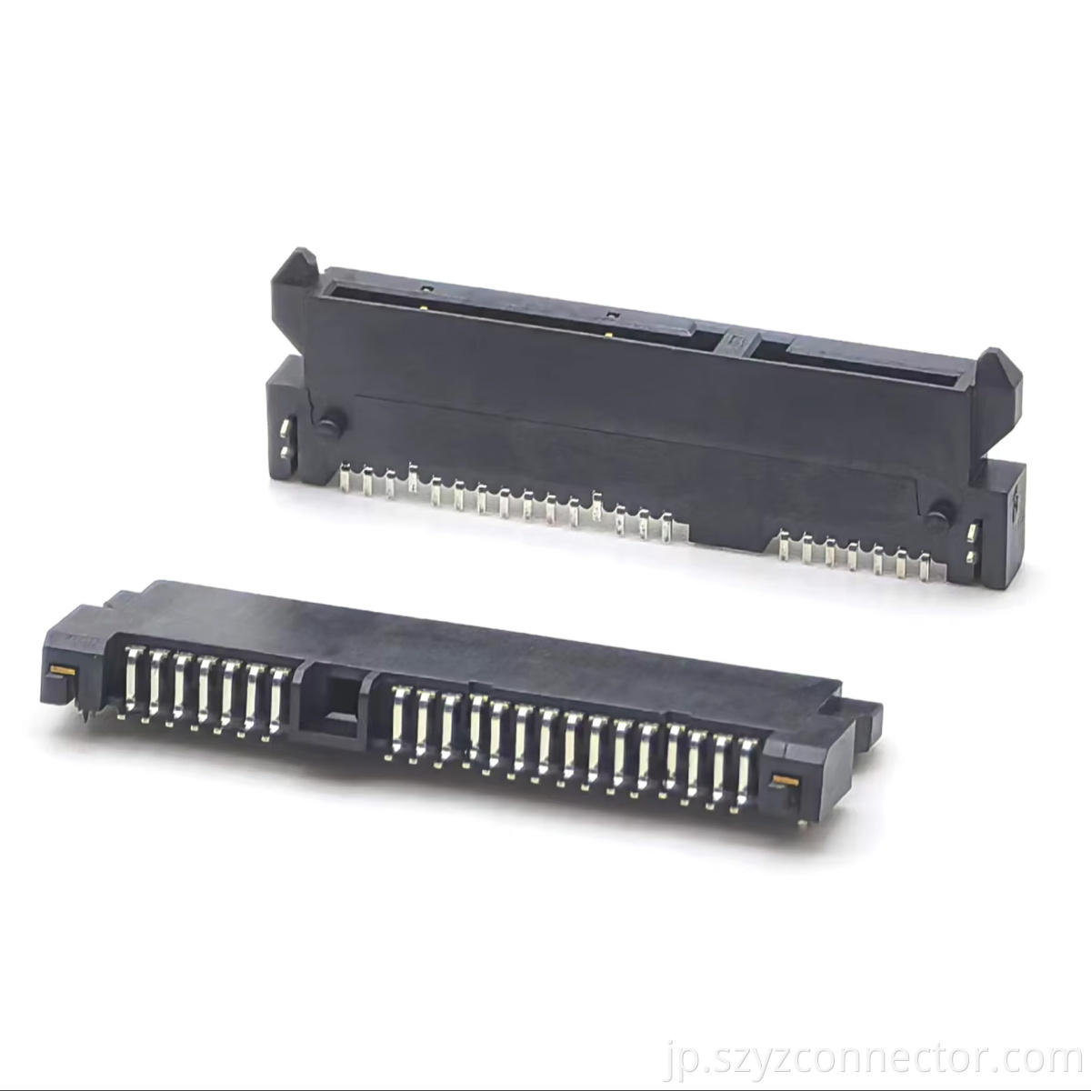 SATA メス 7+15P プラグ H3.5 SMT 銛付き プレート型 22P SATA Female 7+15P Plug H3.5 SMT with harpoon Plate-type 22P